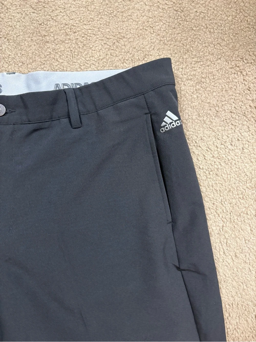 adidas Men’s Black Flat Front Performance Shorts